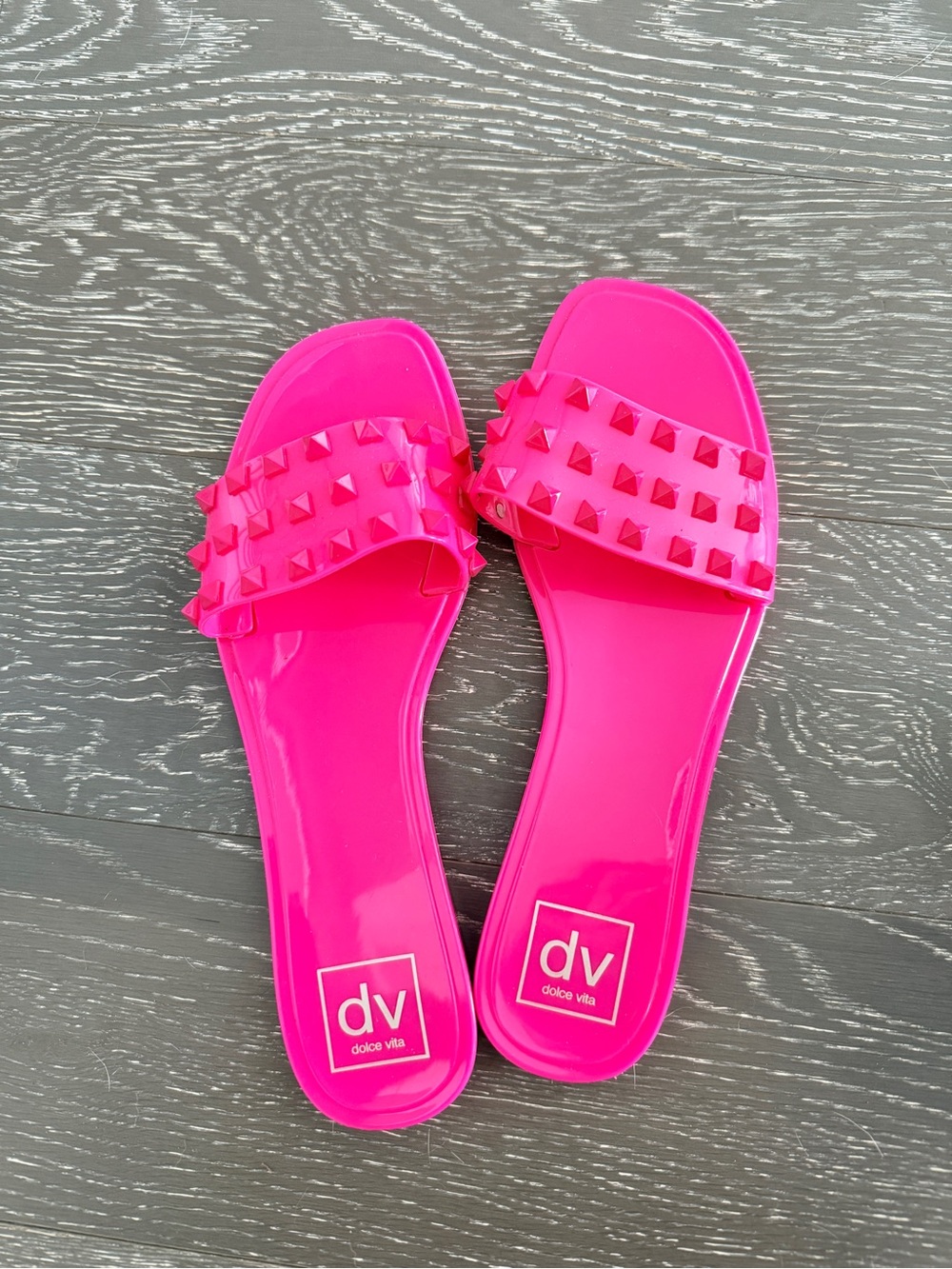 Dolce Vita Hot Pink Studded Slide Sandals Size 8 NWOT